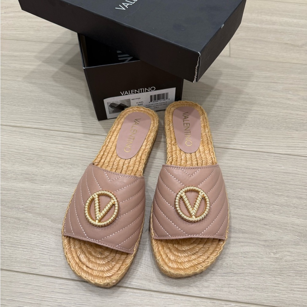 Valentino Women's Brown Espadrille Slides